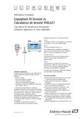 Endress+Hauser Liquiphant M FML621 Information Technique