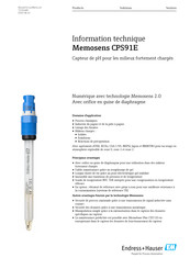 Endress+Hauser Memosens CPS91E Information Technique