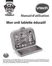VTech PAW PATROL Mon ordi tablette educatif Manuel D'utilisation