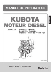 Kubota D1105-TE3 Manuel De L'opérateur