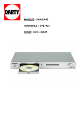 Samsung DVD-HD945 Mode D'emploi