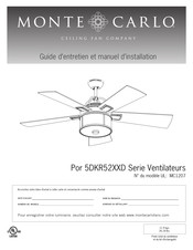 Monte Carlo Fan Company 5DKR52ESD Guide D'entretien Et Manuel D'installation