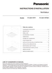 Panasonic FV-0811RF1 Instructions D'installation