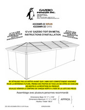 Gazebo Penguin 43226MR-32 Instructions D'installation