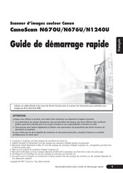 Canon CanoScan N670U Guide De Démarrage Rapide