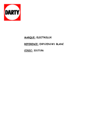 Electrolux EXP12EN1WI Notice D'utilisation