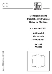 IFM Electronic AS-interface AC2219 Notice De Montage