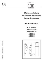 IFM Electronic AS-interface AC2518 Notice De Montage