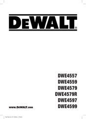 DeWalt DWE4599 Traduction De La Notice D'instructions Originale