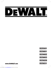 DeWalt D25601 Traduction De La Notice D'instructions Originale