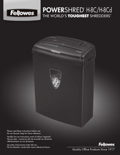 Fellowes POWERSHRED H-8Cd Mode D'emploi