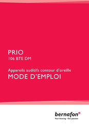 Bernafon PRIO 106 BTE DM Mode D'emploi