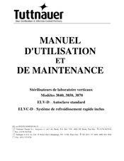 Tuttnauer 3870 Manuel D'utilisation Et Maintenance