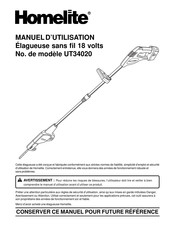 Homelite UT34020 Manuel D'utilisation