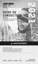 BRP ski-doo MXZ X 600 RS 2021 Guide Du Conducteur