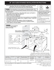 Frigidaire FGGS3045KW Instructions D'installation