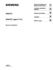 Siemens SIMATIC Logon V1.5.3 Manuel De Configuration