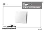 Motorline professional MA115 Notice Pour L'utilisateur/Installateur