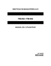 Decade FM-800 Manuel De L'utilisateur