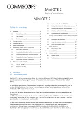 CommScope Mini OTE 2 Notice D'installation