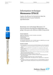 Endress+Hauser Memosens CPS61E Information Technique