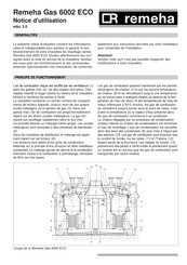 Remeha Gas 6002 ECO Notice D'utilisation