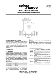 Spirax Sarco MFP14 Montage Et Entretien