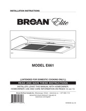 Broan Elite E66130WHAG Guide D'installation