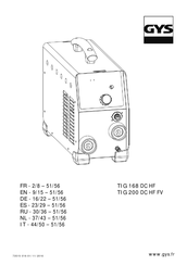 GYS TIG 168 DC HF Mode D'emploi