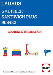 Taurus MY SANDWICH PLUS Manuel D'utilisation