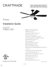 Craftmade Fresco FRS52-LED Guide D'installation