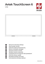 Avtek TouchScreen Pro Serie Notice D'utilisation Abrégée