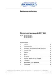 Schaudt CSV 300-3 Mode D'emploi