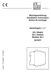 IFM Electronic ecosys AS-i AC2251 Notice De Montage