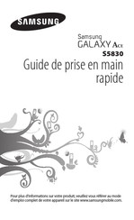 Samsung GALAXY Ace S5830 Guide De Prise En Main Rapide