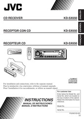 JVC KD-SX650 Manuel D'instructions