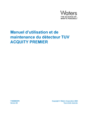 Waters ACQUITY PREMIER Manuel D'utilisation Et De Maintenance