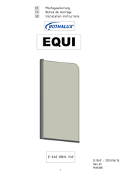 ROTHALUX EQUI Notice De Montage