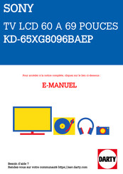Sony BRAVIA KD-65XG8096BAEP Guide D'installation