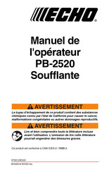 Echo PB-2520 Manuel De L'opérateur