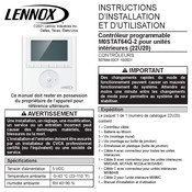 Lennox 22U20 Instructions D'installation Et D'utilisation