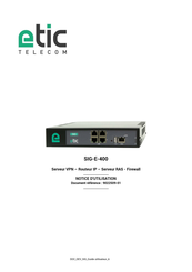 Etic Telecom SIG-E-400 Notice D'utilisation