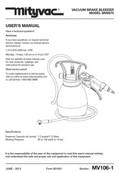 Mityvac MV6870 Manuel De L'utilisateur