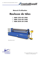 Metallkraft RBM 2050-30 E PRO Manuel D'utilisation