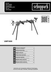 Scheppach UMF1600 Traduction Des Instructions D'origine