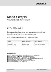 Binder FED 400 E2 Mode D'emploi