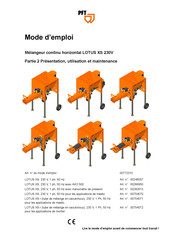 PFT LOTUS XS Serie Mode D'emploi