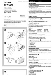 Aiwa TP-VS615 Mode D'emploi