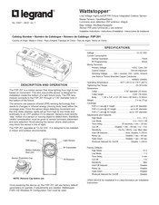 LEGRAND Wattstopper FSP-201 Instructions D'installation