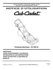 Cub Cadet CC 500 EL Notice D'utilisation